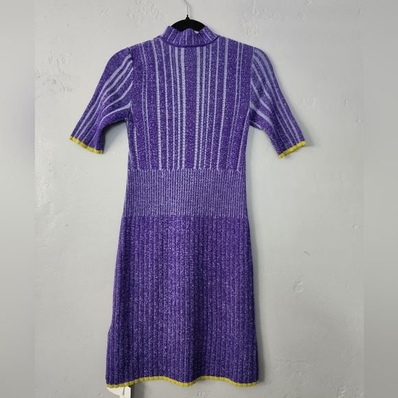 Emilio Pucci Italian Virgin Wool Knit Bodycon Ribbed Shortsleeve Dress Medium - Picture 3 of 8